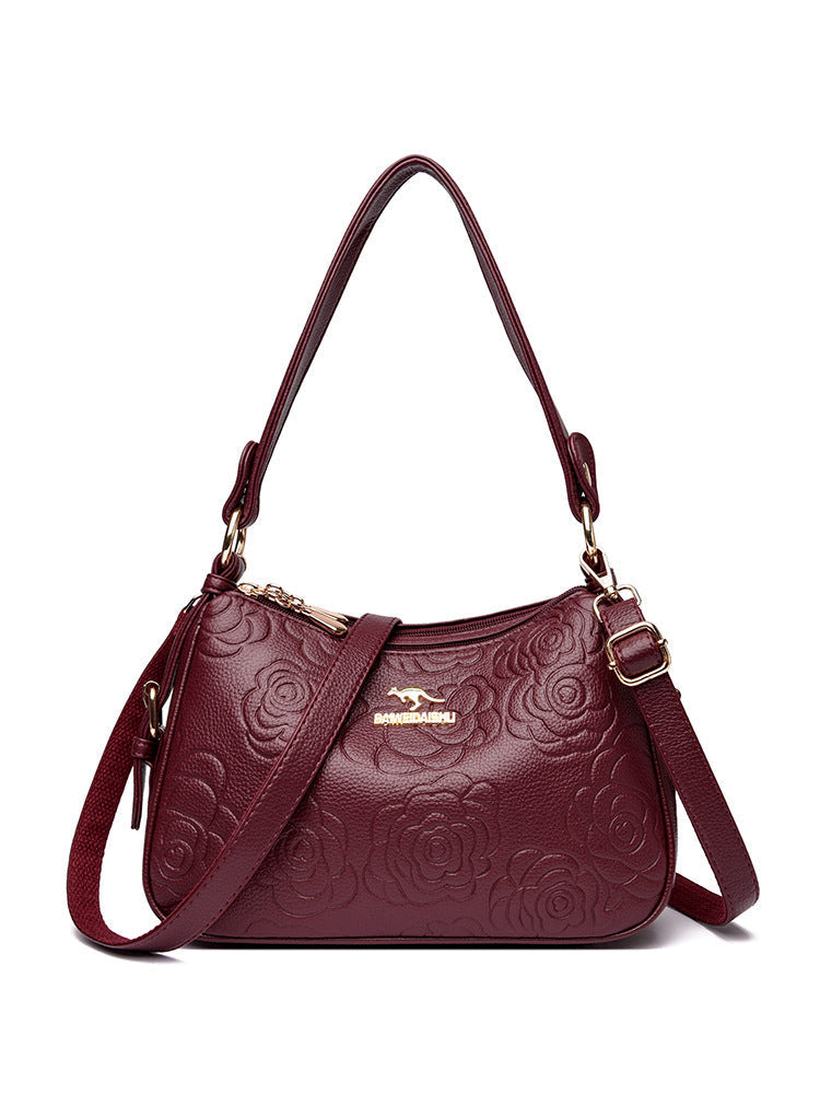 Soft Leather Textured Ethnic Style Simple Versatile Large Capacity Shoulder Messenger Bag Buyfinity