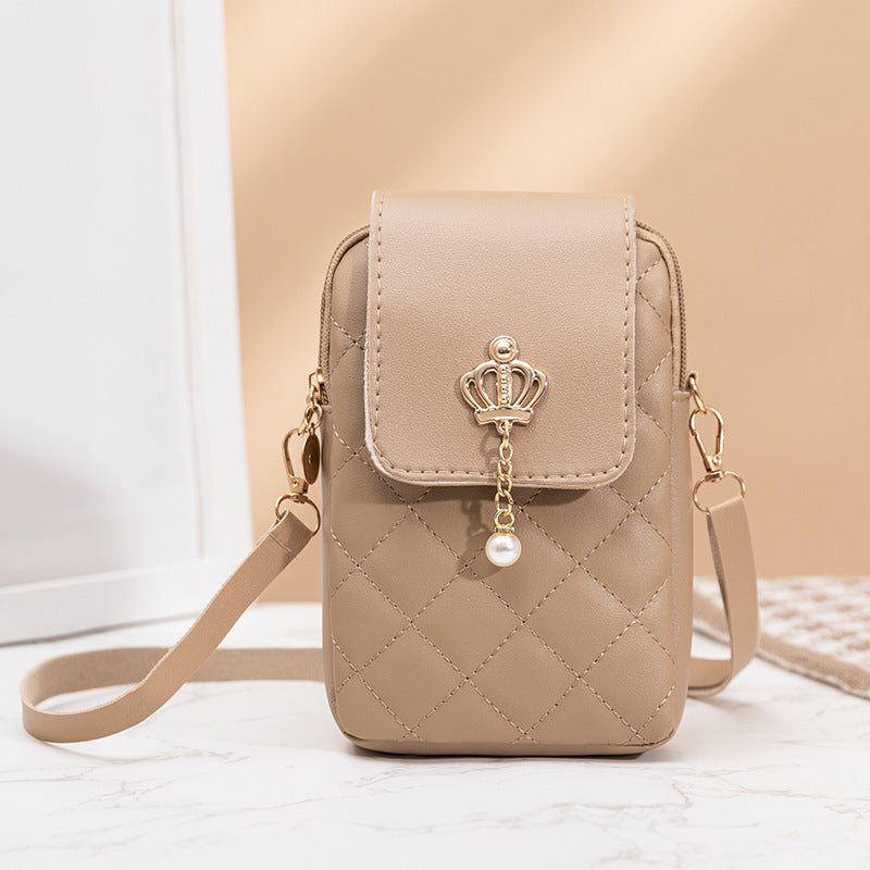 Simple All-match Messenger Bag Pearl Vertical Model In Square Shape Buyfinity