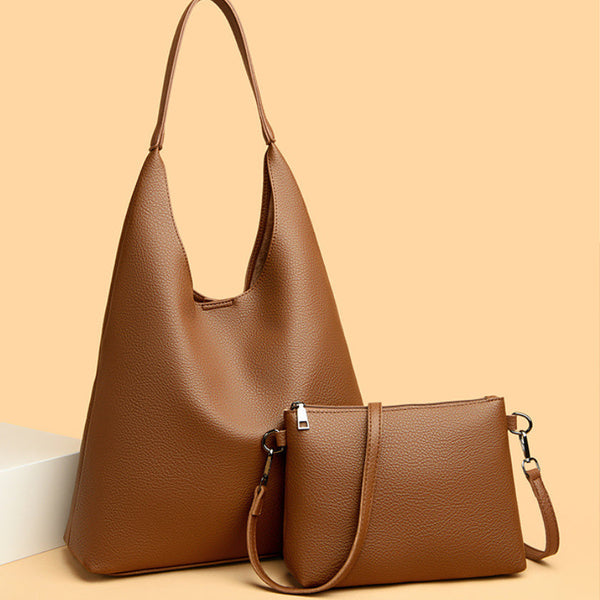 Retro Large Capacity Shoulder Bag Soft Leather Underarm Crossbody Bag Buyfinity