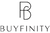 Logo of BUYFINITY with a stylized letter 'B' on a white background