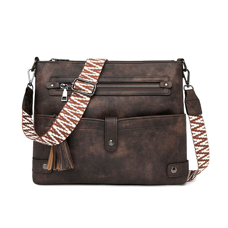 Retro Washed Leather Shoulder Messenger Bag Buyfinity