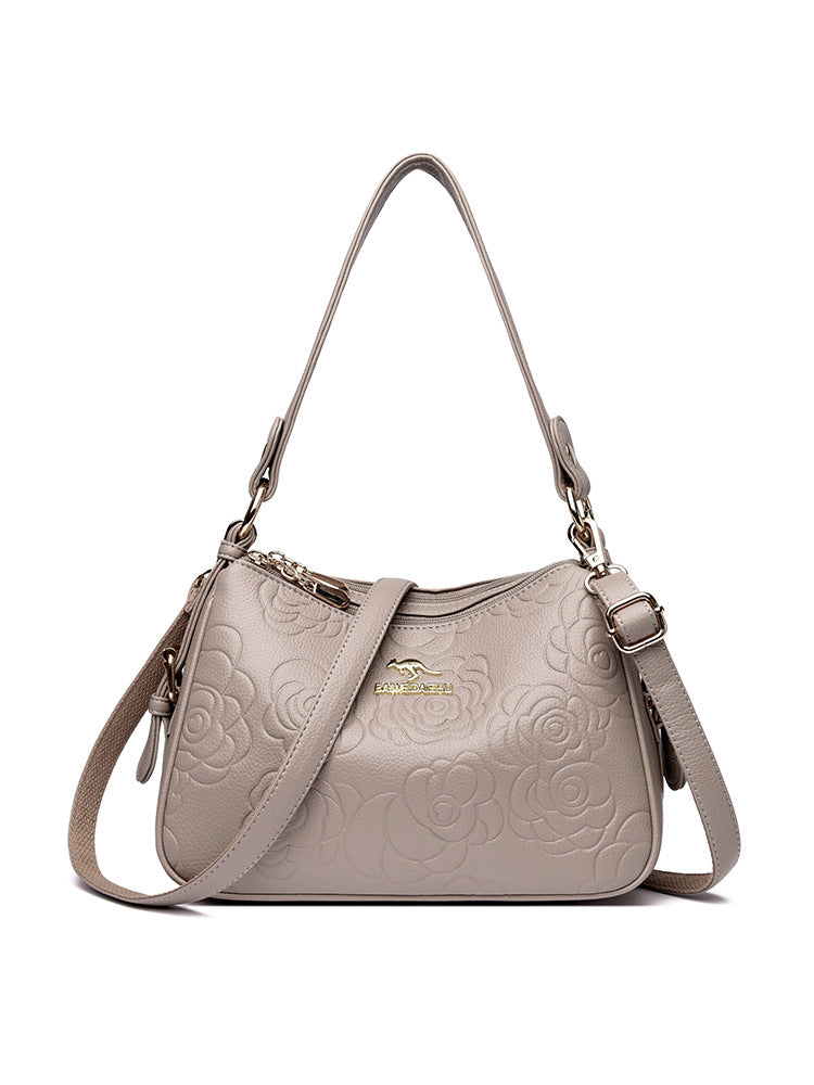 Soft Leather Textured Ethnic Style Simple Versatile Large Capacity Shoulder Messenger Bag Buyfinity