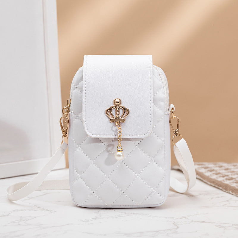 Simple All-match Messenger Bag Pearl Vertical Model In Square Shape Buyfinity