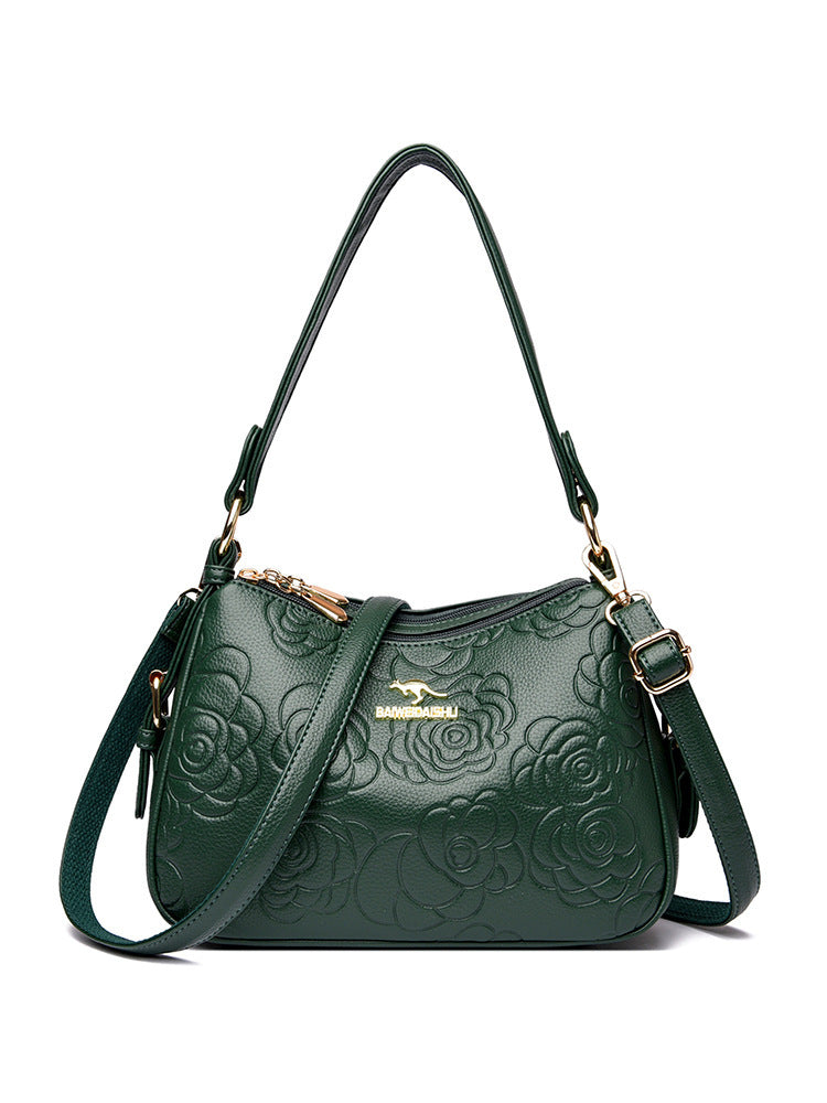 Soft Leather Textured Ethnic Style Simple Versatile Large Capacity Shoulder Messenger Bag Buyfinity