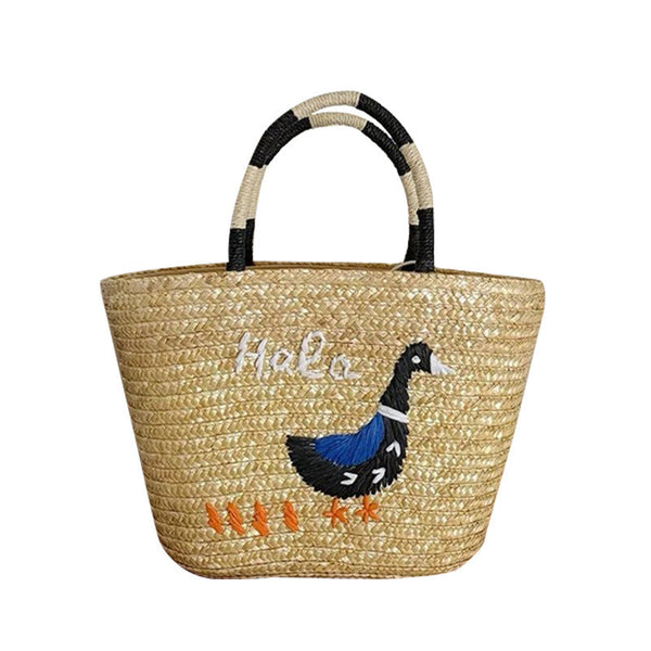 Women's Hand-woven Vegetable Basket Shoulder Tote Bag Buyfinity