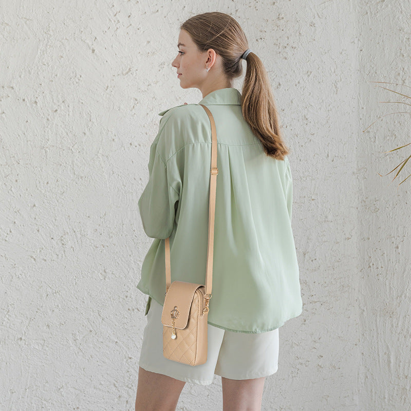 Simple All-match Messenger Bag Pearl Vertical Model In Square Shape Buyfinity