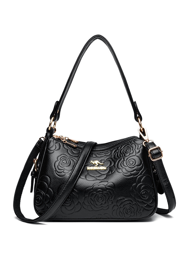 Soft Leather Textured Ethnic Style Simple Versatile Large Capacity Shoulder Messenger Bag Buyfinity
