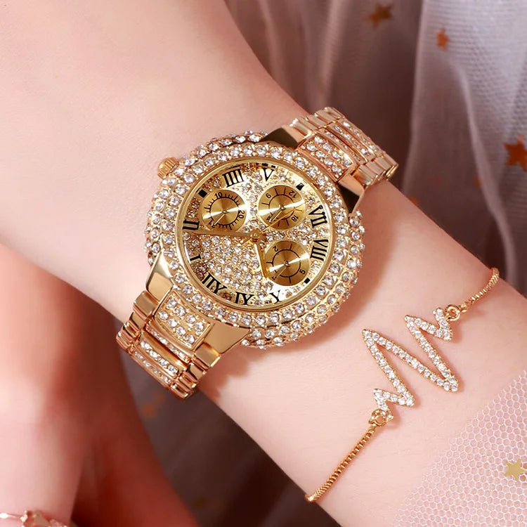 Luxury watch women ladies Stainless Steel bracelet watch diamond Fashion waterproof quartz watch relogio feminino Wristwatches Buyfinity