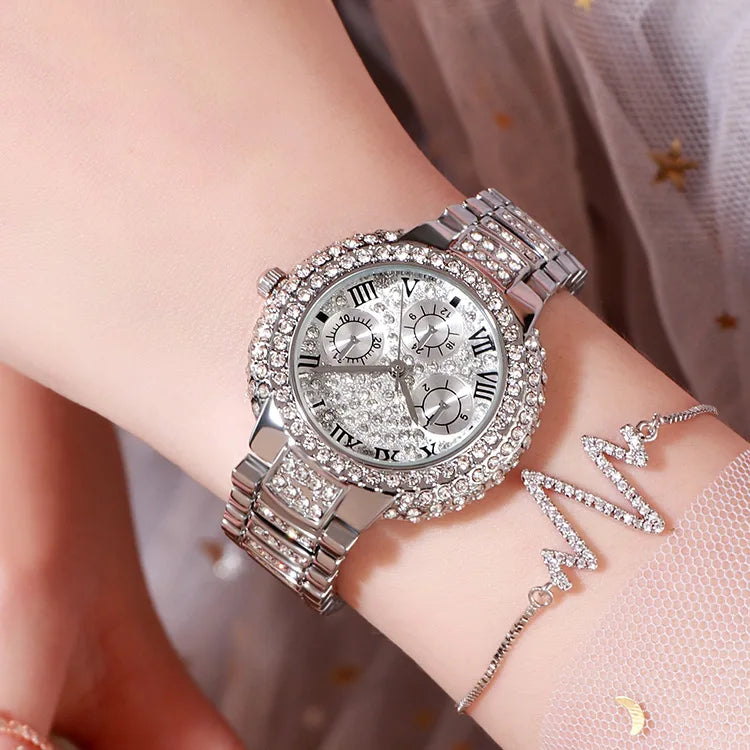 Luxury watch women ladies Stainless Steel bracelet watch diamond Fashion waterproof quartz watch relogio feminino Wristwatches Buyfinity