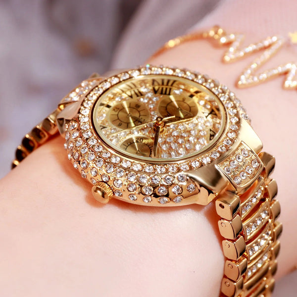 Luxury watch women ladies Stainless Steel bracelet watch diamond Fashion waterproof quartz watch relogio feminino Wristwatches Buyfinity