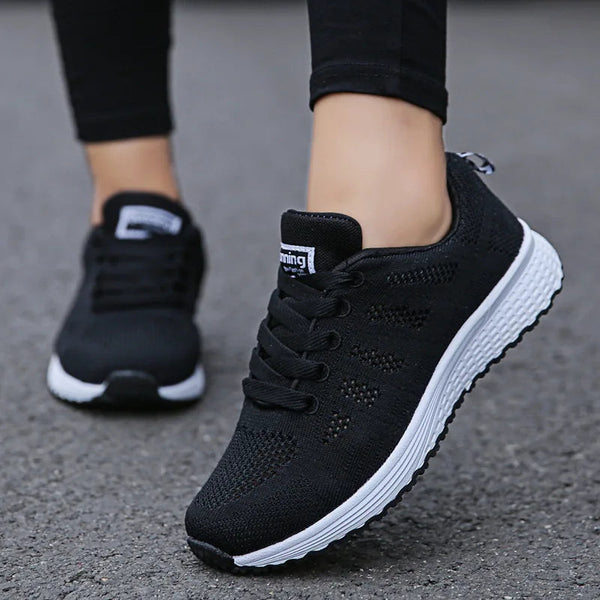 Women Casual Shoes Fashion Breathable Walking Mesh Flat Shoes Sneakers Women 2021 Gym Vulcanized Shoes White Female Footwear Buyfinity
