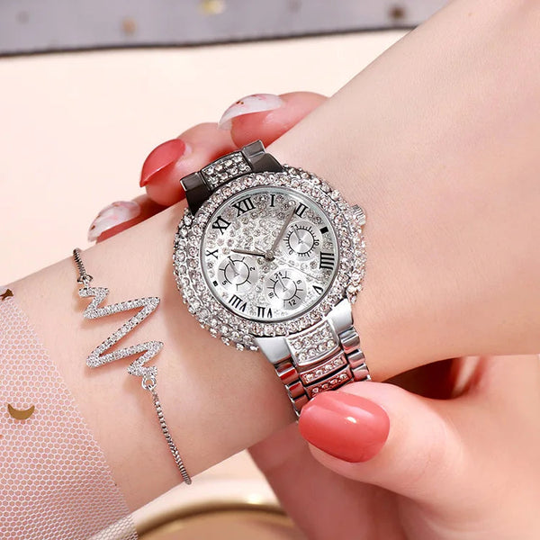 Luxury watch women ladies Stainless Steel bracelet watch diamond Fashion waterproof quartz watch relogio feminino Wristwatches Buyfinity
