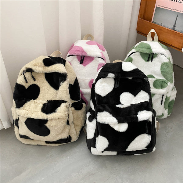 Internet Celebrity Autumn And Winter Furry Scarf Backpack Buyfinity