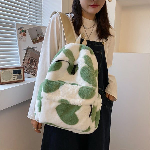 Internet Celebrity Autumn And Winter Furry Scarf Backpack Buyfinity