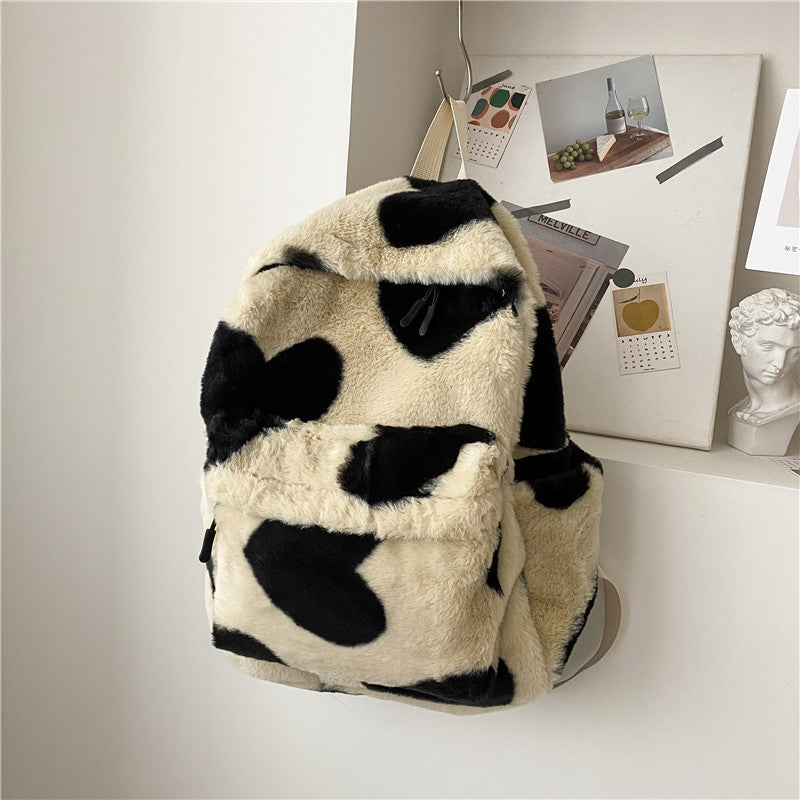 Internet Celebrity Autumn And Winter Furry Scarf Backpack Buyfinity