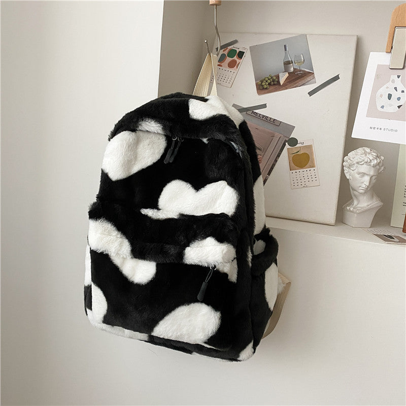 Internet Celebrity Autumn And Winter Furry Scarf Backpack Buyfinity