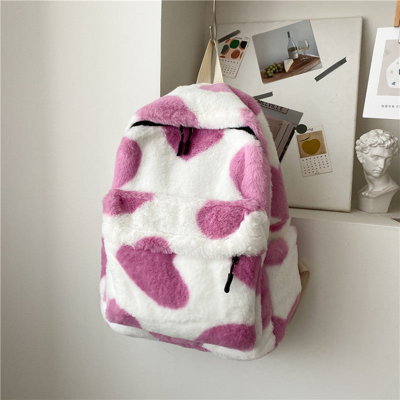Internet Celebrity Autumn And Winter Furry Scarf Backpack Buyfinity