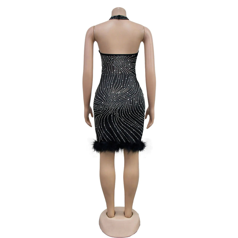 Sparkly Diamonds Elegant Dress Women For Wedding Party Cocktail Prom Dress Rhinestone Sheer Mesh Sexy Formal Evening Dresses Buyfinity