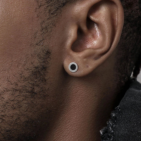Vnox Black Small Round Acrylic Mens Boys Stud Earrings, Anti Allergy Stainless Steel Piercing Earrings Women Simple Tiny Brincos Buyfinity