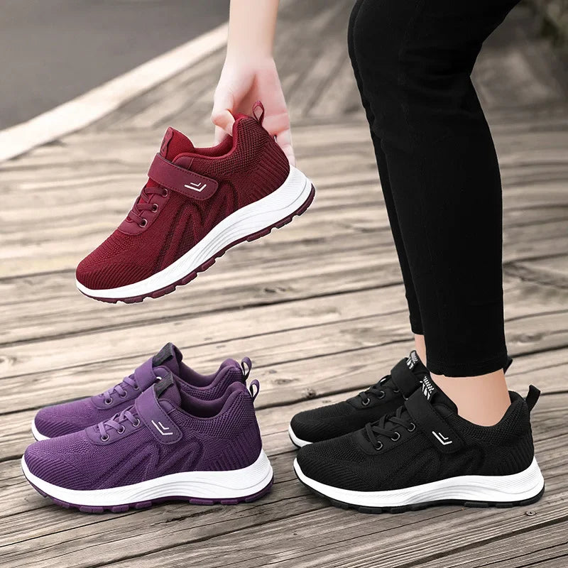 Women's Sports Shoes Running Shoes Ladies Breathable Sneakers Summer Light Mesh Outdoor Non-slip Leisure Lace Up Training Shoes Buyfinity