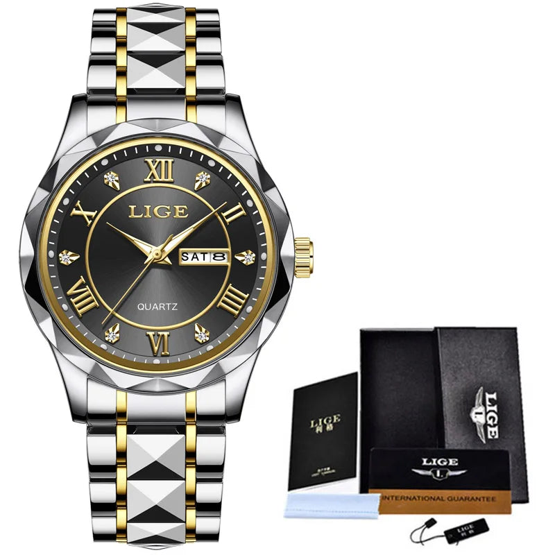 LIGE Casual Sport Watch Ladies Top Luxury All Steel Waterproof Quartz Watches For Women Fashion Gold Watch Women Montres Femmes Buyfinity