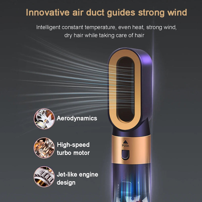 6 in 1 Hair Dryer Brush Detachable Airflow Comb Curler Straightening Brush Heat Control Styler for Smooth Hair Buyfinity