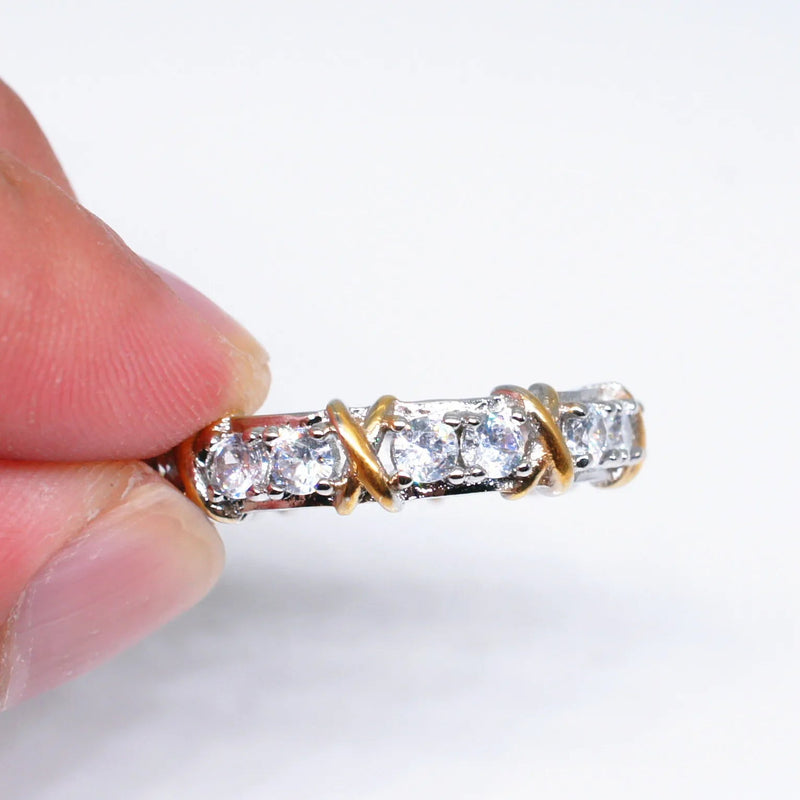 925 Sterling Silver Rings Gold Separation Inlaid Zircon Rings For Women Glamour Jewelry Engagement Wedding Gifts Buyfinity
