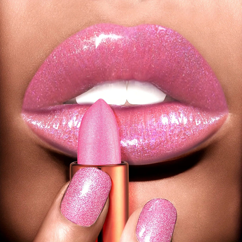 Rose smoke powder, bright starry sky, glossy velvet texture, durable, make your lips shiny, waterproof, anti-fouling. Buyfinity