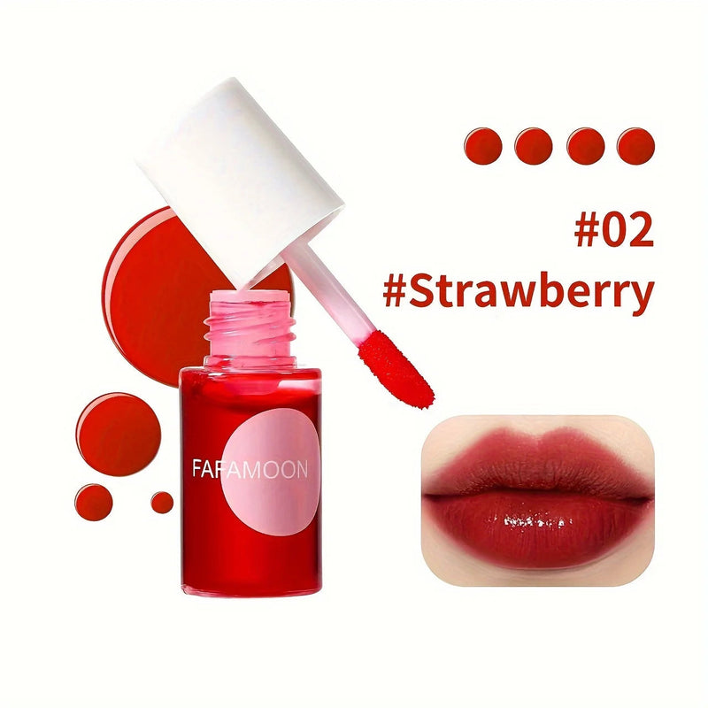 4 color Fruity Lip Tint Water Gloss Tint,Moisturizing Waterproof Liquid Lipstick, Non-Stick,High Pigment,Long-Lasting Colors Buyfinity