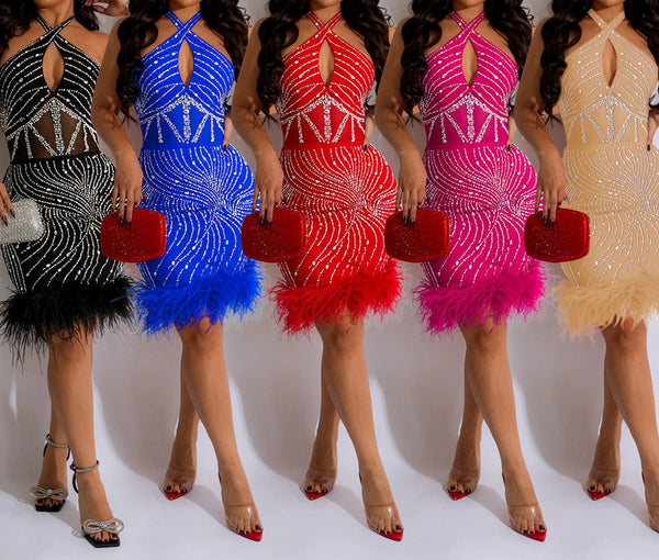 Sparkly Diamonds Elegant Dress Women For Wedding Party Cocktail Prom Dress Rhinestone Sheer Mesh Sexy Formal Evening Dresses Buyfinity
