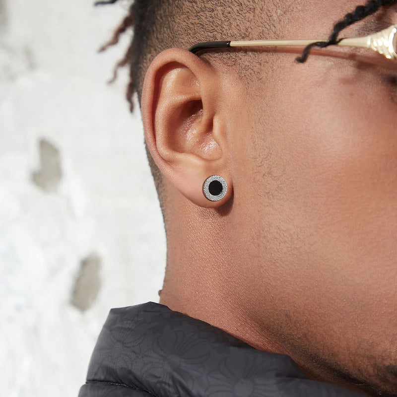Vnox Black Small Round Acrylic Mens Boys Stud Earrings, Anti Allergy Stainless Steel Piercing Earrings Women Simple Tiny Brincos Buyfinity
