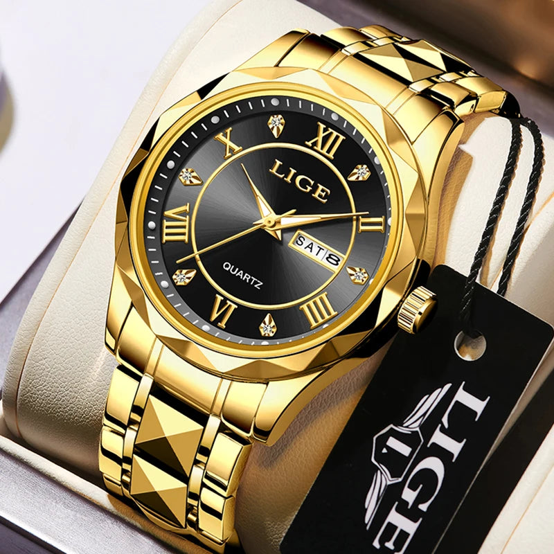 LIGE Casual Sport Watch Ladies Top Luxury All Steel Waterproof Quartz Watches For Women Fashion Gold Watch Women Montres Femmes Buyfinity