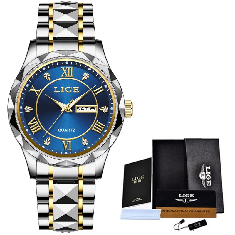 LIGE Casual Sport Watch Ladies Top Luxury All Steel Waterproof Quartz Watches For Women Fashion Gold Watch Women Montres Femmes Buyfinity