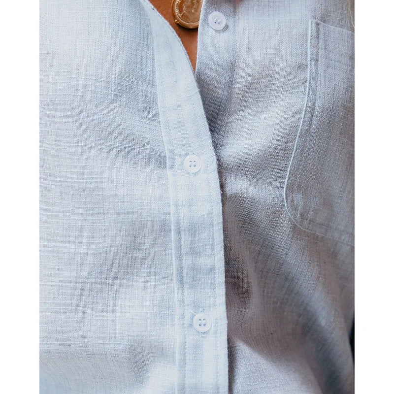 Casual Loose Cotton Blouse Women Fashion 2023 Solid Button Long Sleeve Shirt Women Tops Office Lady Elegant Casual Shirts 20026 Buyfinity