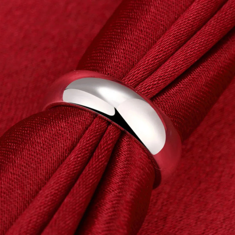 High Quality 925 Sterling Silver Rings Fashion Simple Round Circle Rings For Women Party Jewelry Size 5 6 7 8 9 10 Buyfinity