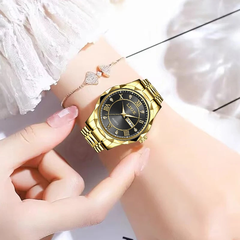 LIGE Casual Sport Watch Ladies Top Luxury All Steel Waterproof Quartz Watches For Women Fashion Gold Watch Women Montres Femmes Buyfinity