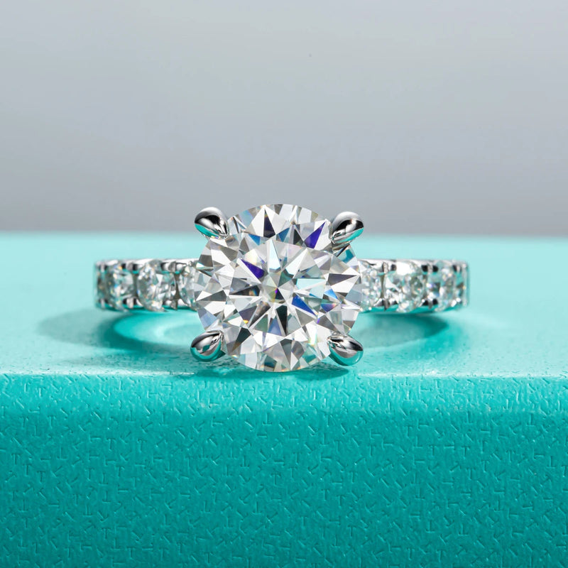 AnuJewel 3.5ct Moissanite Engagement Ring Set Bridal Sets 3mm Eternity Wedding Band Silver Promise Rings Women Jewelry Wholesale Buyfinity