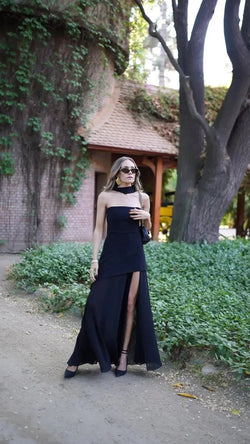 White Mesh Scarf Neck Strapless Long Dress Fashion Off Shoulder Sleeveless High Waist Slim Split Robe Lady Party Beach Gown 2025 Buyfinity