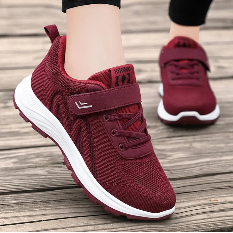Women's Sports Shoes Running Shoes Ladies Breathable Sneakers Summer Light Mesh Outdoor Non-slip Leisure Lace Up Training Shoes Buyfinity