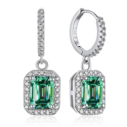 FIRERING 100% Real Emerald Cut Moissanite Downward Earrings 5x7MM GRA Certificate Passed Diamond Test Women Jewelry S925 Silver Buyfinity