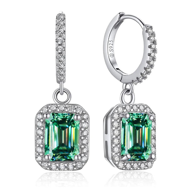 FIRERING 100% Real Emerald Cut Moissanite Downward Earrings 5x7MM GRA Certificate Passed Diamond Test Women Jewelry S925 Silver Buyfinity
