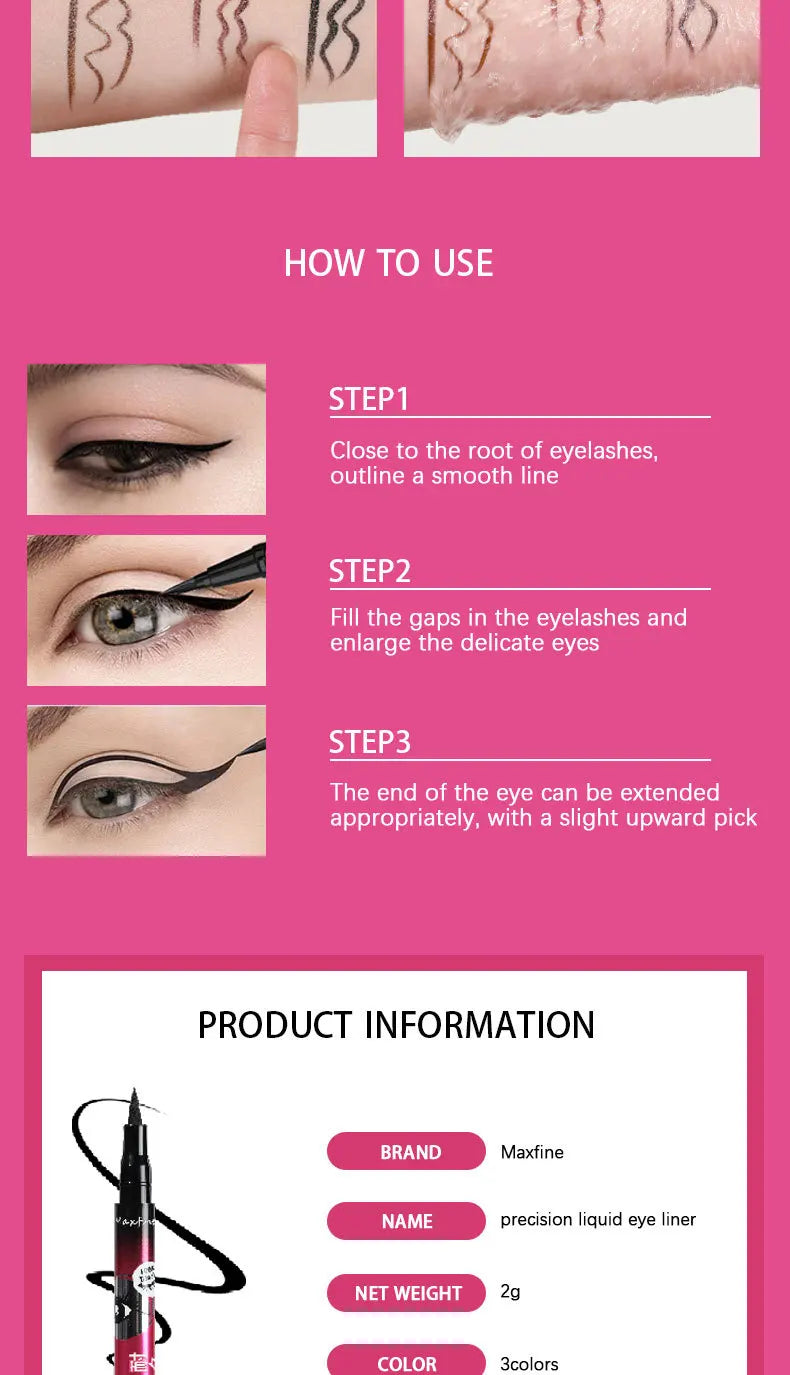 Long Lasting Quick Drying Waterproof Easy To Color Non Smudging Smooth Liquid Eyeliner Buyfinity