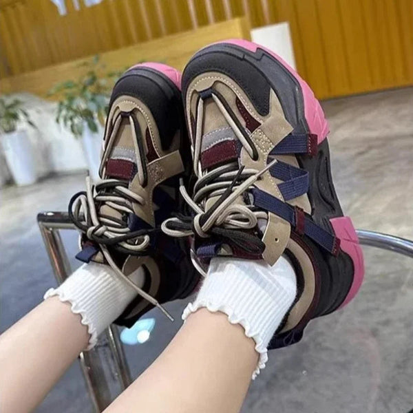 Sneakers Woman Footwear High on Platform Athletic Sports Spring Autumn Shoes for Women Trends 2024 Deals Korean New Casual Light Buyfinity