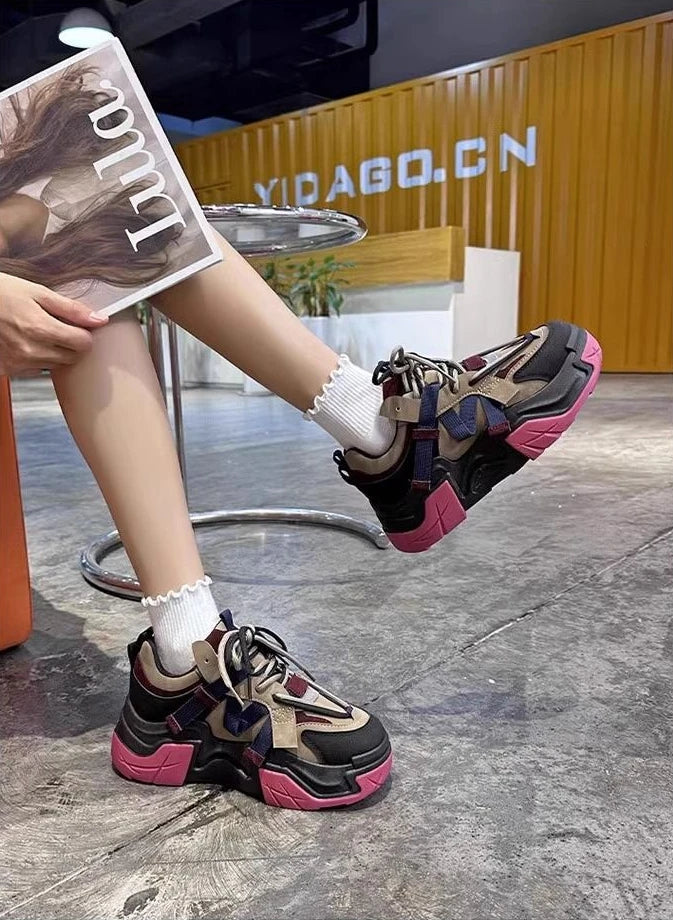Sneakers Woman Footwear High on Platform Athletic Sports Spring Autumn Shoes for Women Trends 2024 Deals Korean New Casual Light Buyfinity