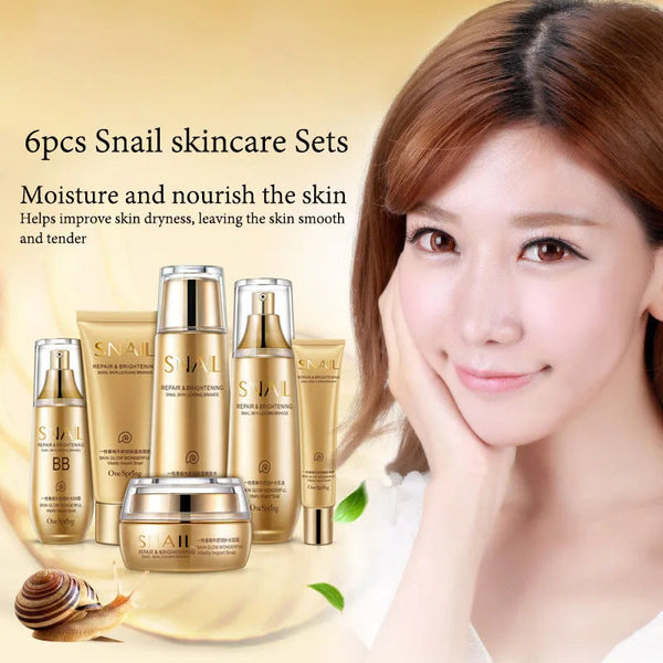 6pcs Snail Collagen Skin Care Sets Moisturizing Facial Set Skincare Products Face Cream Facial Cleanser Toner Face Care Kits Buyfinity