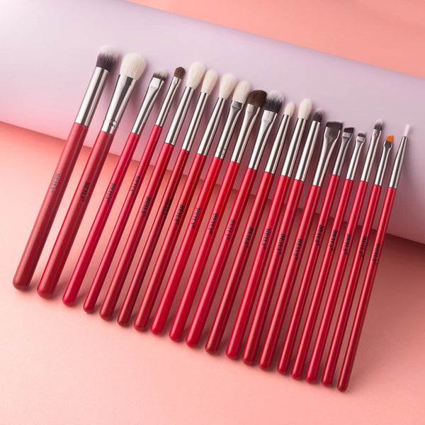 BEILI Red Eye Makeup Brushes Sets Professional Natural Hair Eyeshadow Foundation Powder Blush Eyeshadow Brush Kit Comestics Tool Buyfinity