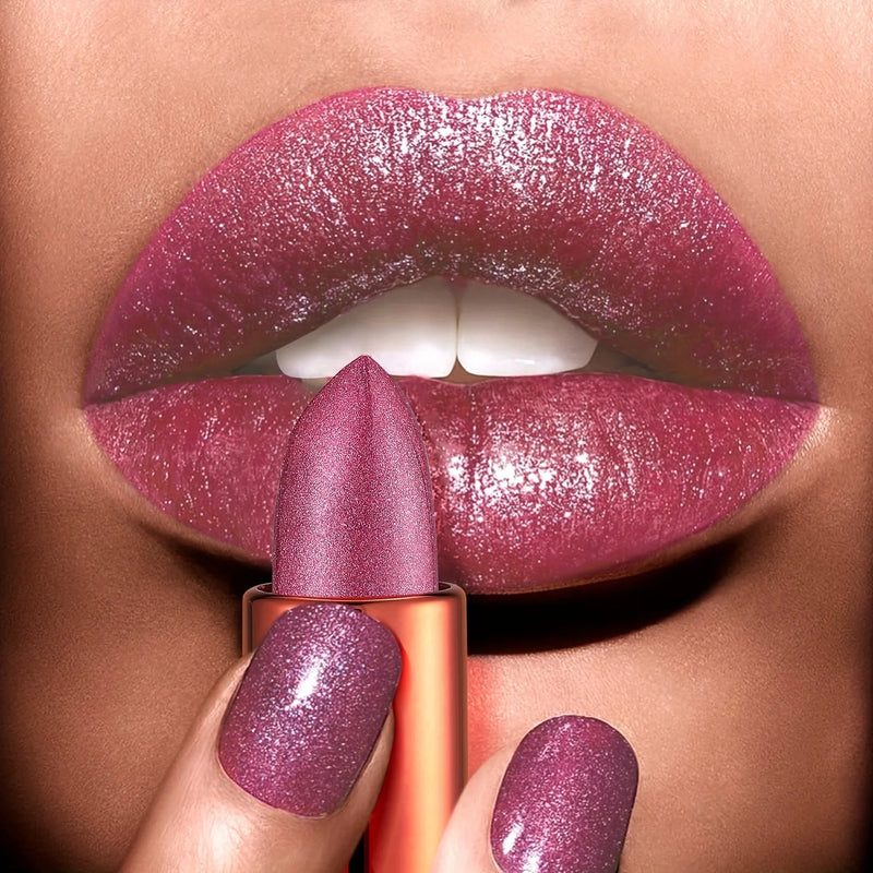 Rose smoke powder, bright starry sky, glossy velvet texture, durable, make your lips shiny, waterproof, anti-fouling. Buyfinity