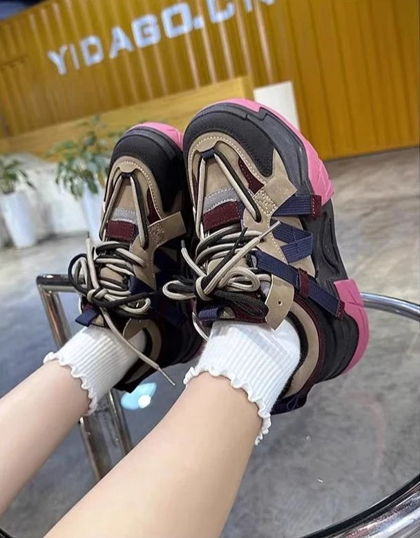 Sneakers Woman Footwear High on Platform Athletic Sports Spring Autumn Shoes for Women Trends 2024 Deals Korean New Casual Light Buyfinity