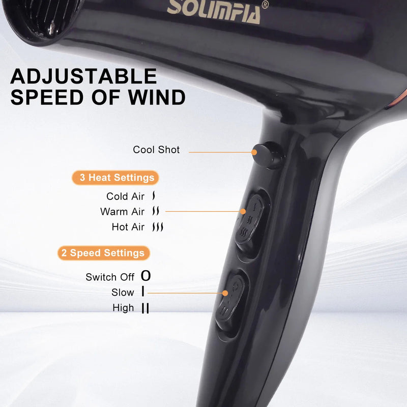 6-Level Professional Hair Dryer Salon Industrial Grade Quick Drying High Temperature Hair Styling Tool Barbecue for Home Buyfinity