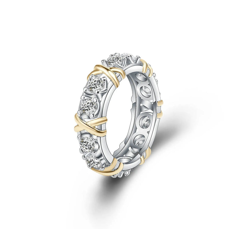 925 Sterling Silver Rings Gold Separation Inlaid Zircon Rings For Women Glamour Jewelry Engagement Wedding Gifts Buyfinity